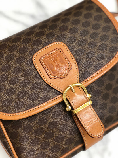 CELINE Macadam Blason 扣式斜背包 棕色 復古 舊款 Celine d3aexg
