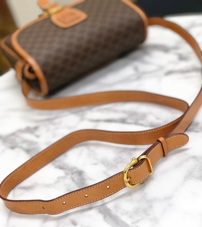 CELINE Macadam Blason 扣式斜背包 棕色 復古 舊款 Celine d3aexg