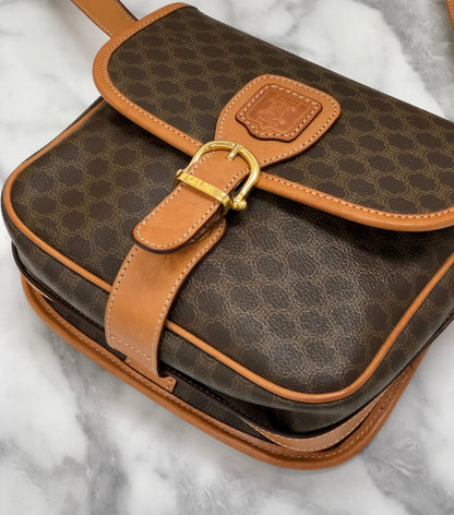 CELINE Macadam Blason 扣式斜背包 棕色 復古 舊款 Celine d3aexg