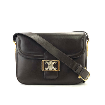 CELINE Blason Triomphe Shoulder bag Brown Old CELINE vintage 85uiw4