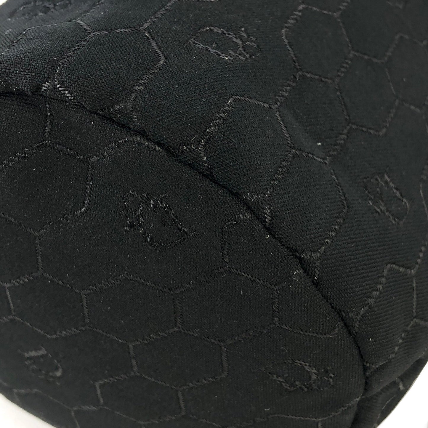 Christian Dior Logo Honeycomb Pattern Drawstring Small Crossbody Shoulderbag Black Vintage Old 655tsk