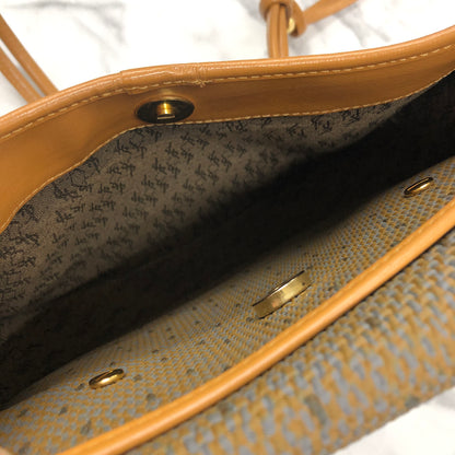 Yves Saint Laurent YSL 標誌圓肩包 橄欖棕色 復古 舊 k67ewp