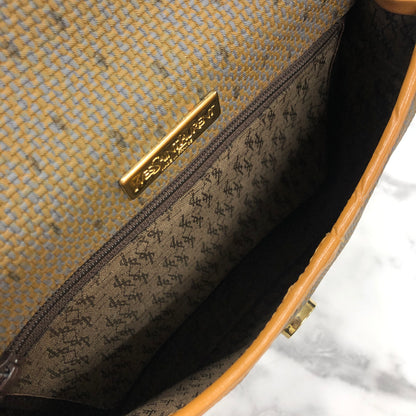 Yves Saint Laurent YSL 標誌圓肩包 橄欖棕色 復古 舊 k67ewp