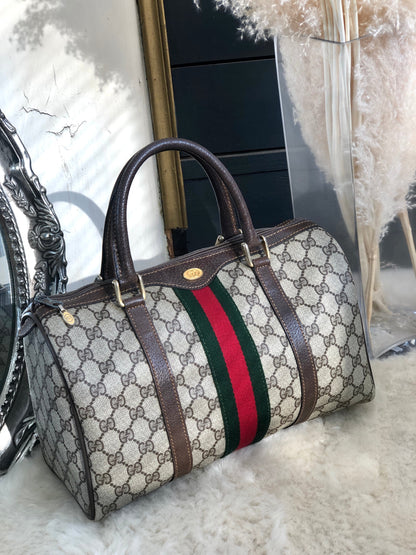 GUCCI GG plus Sherry line Boston bag Hansbag Beige Vintage Old Gucci dwviem