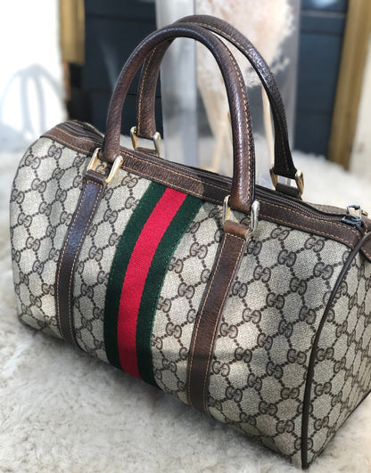 GUCCI GG plus Sherry line Boston bag Hansbag Beige Vintage Old Gucci dwviem