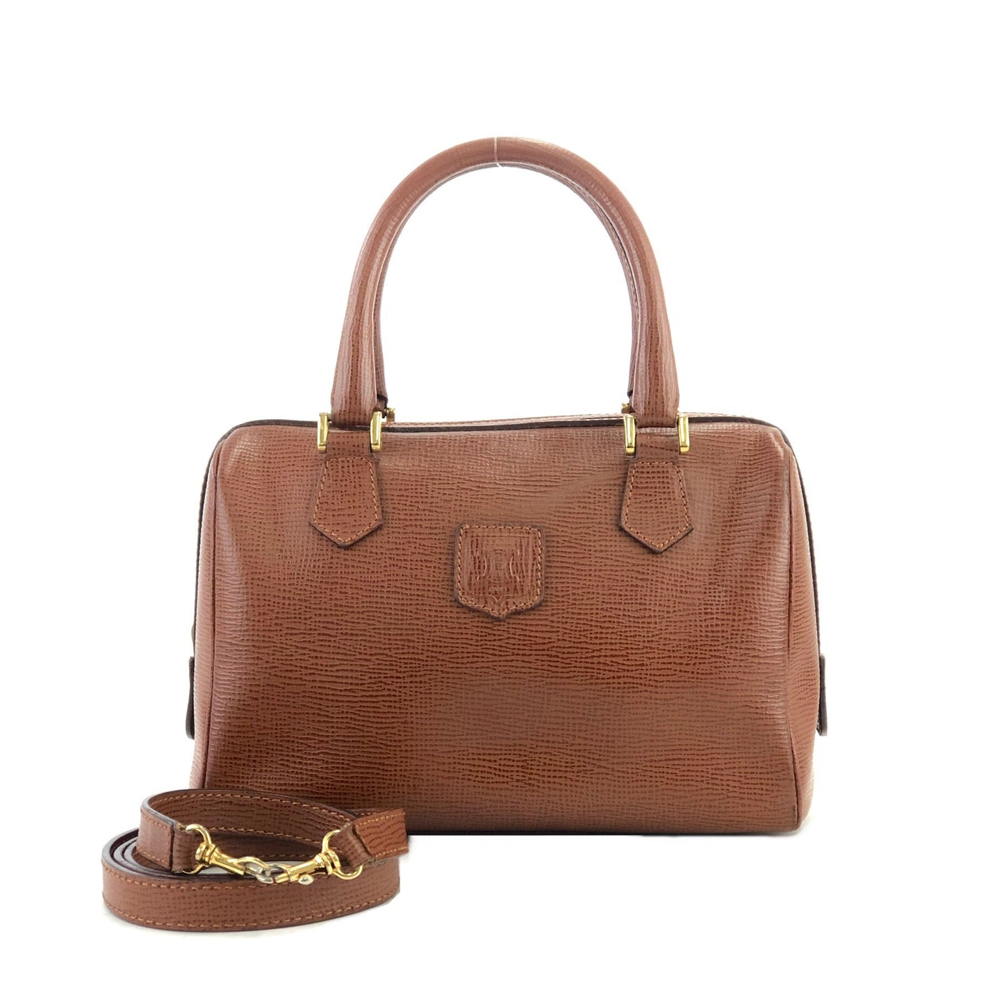 CELINE Blason embossed 2Way Bostonbag Handbag Shoulderbag Brown Vintage Old CELINE 2ungjn