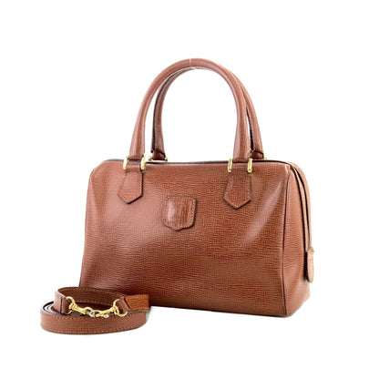 CELINE Blason embossed 2Way Bostonbag Handbag Shoulderbag Brown Vintage Old CELINE 2ungjn