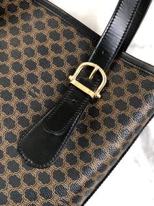 CELINE Macadam Tote bag Black Vintage Old celine　628gkb