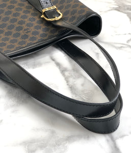 CELINE Macadam Tote bag Black Vintage Old celine　628gkb