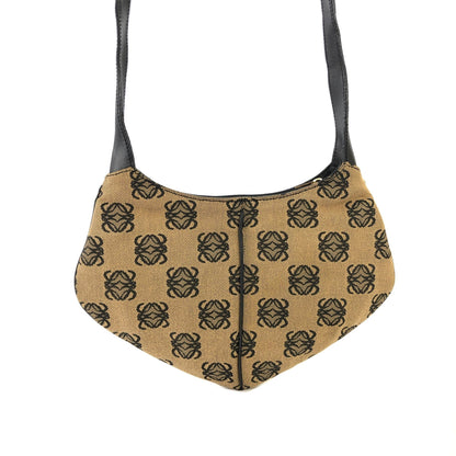 LOEWE Anagram pattern Jacquard Shoulder bag Beige Vintage Old 27i3rr