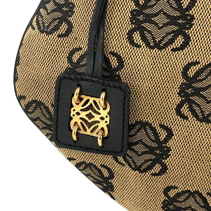 LOEWE Anagram pattern Jacquard Shoulder bag Beige Vintage Old 27i3rr