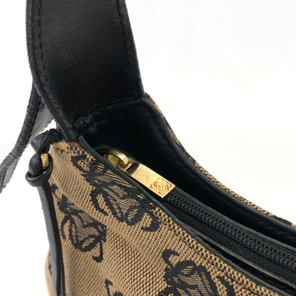 LOEWE Anagram pattern Jacquard Shoulder bag Beige Vintage Old 27i3rr