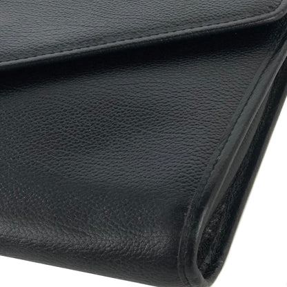 Yves Saint Laurent Logo stitch Clutch bag Black Vintage Old pdt4w5