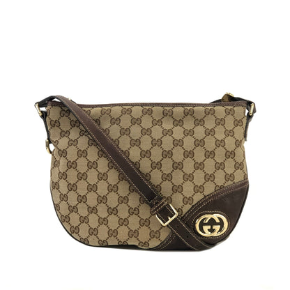 GUCCI GG canvas Interlocking Crossbody Shoulder bag Brown Vintage Old py4kmk