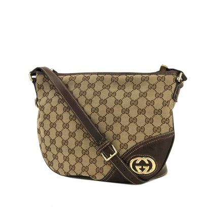 GUCCI GG canvas Interlocking Crossbody Shoulder bag Brown Vintage Old py4kmk