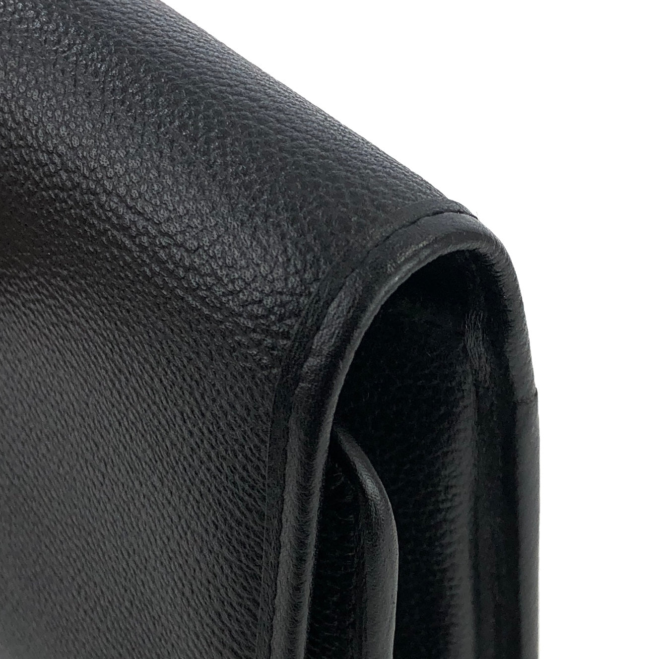 Yves Saint Laurent Logo stitch Clutch bag Black Vintage Old pdt4w5