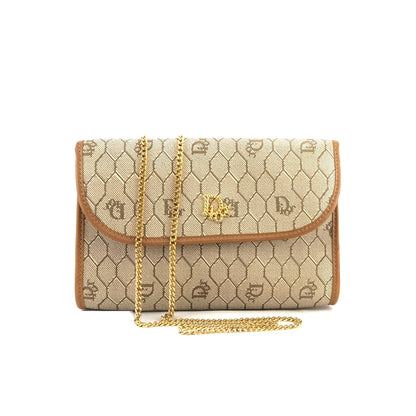 Christian Dior CD Leather PVC Chain Mini bag Shoulder bag Beige Vintage Old cmzcvr