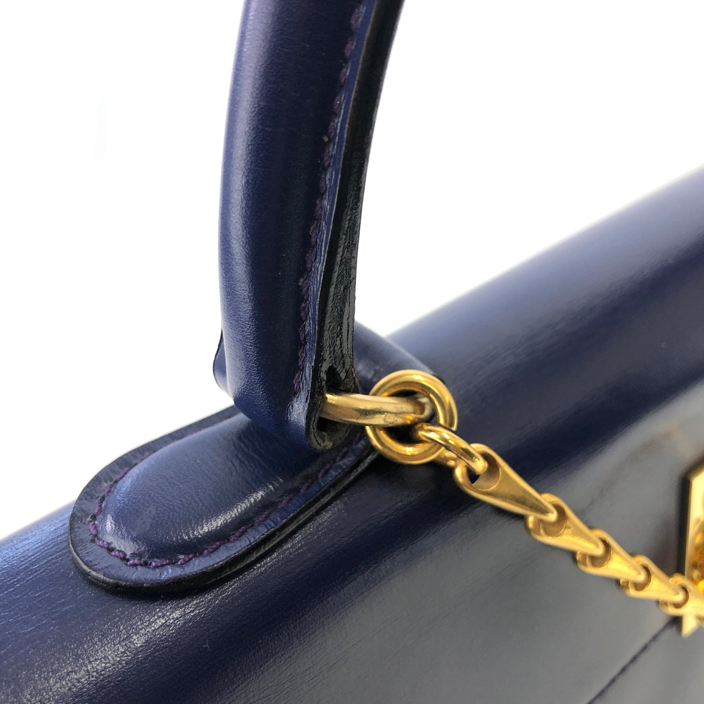 CELINE Gancini Shoulder bag Handbag Navy Vintage Old Celine hga65j
