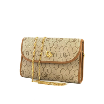 Christian Dior CD Leather PVC Chain Mini bag Shoulder bag Beige Vintage Old cmzcvr