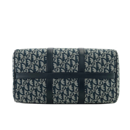 Christian Dior Trotter Jacquard Bostonbag Handbag Navy Vintage Old mm7brm