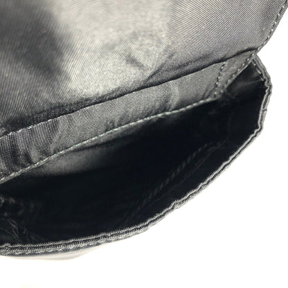 PRADA Triangle logo Double pocket Nylon Shoulder bag handbag Black Vintage Old icjnth