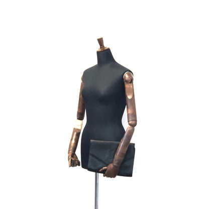 Yves Saint Laurent Logo stitch Clutch bag Black Vintage Old pdt4w5