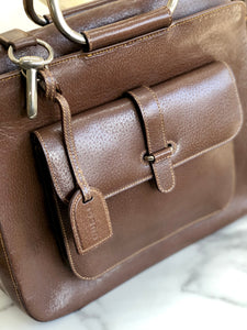 GUCCI Metal handle Leather Handbag Shoulder bag Brown Old gucci Vintage ijdcnf