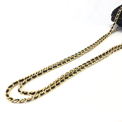 PRADA Triangle logo Chain Nylon Crossbody Shoulder bag Black  n28tbj