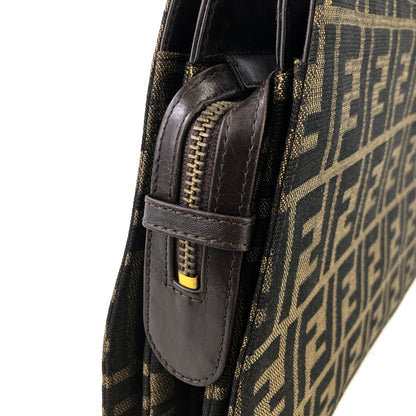 FENDI Zucca Jacquard Hand Bag Brown vintage Old nefbes