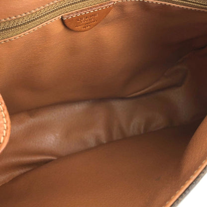 CELINE Macadam Blason embossed Flap Crossbody Shoulder bag Brown Vintage Old Celine 55cwnj