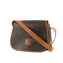Load image into Gallery viewer, CELINE Macadam Blason embossed Flap Crossbody Shoulder bag Brown Vintage Old Celine 55cwnj
