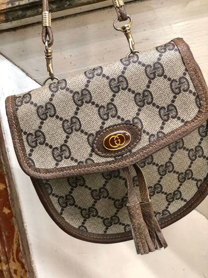 GUCCI GGplus Tassel Minibag Shoulderbag Brown Old peeyt4