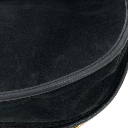 GUCCI Horsebit Suede One shoulder bag Black Vintage Old Gucci ihd6mn