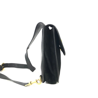 GUCCI Horsebit Suede One shoulder bag Black Vintage Old Gucci ihd6mn