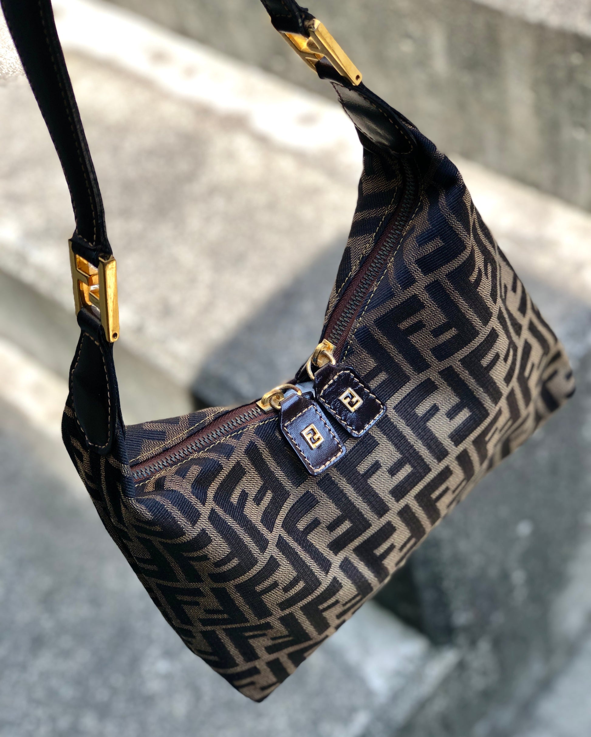 Fendi Zucca 2way Shoulder Handbag Brown – AMORE Vintage Tokyo