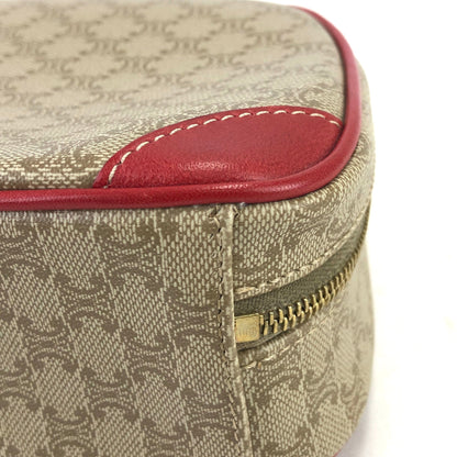 CELINE Macadam PVC leather mini bag vanity handbag red beige vintage old celine wswjnd