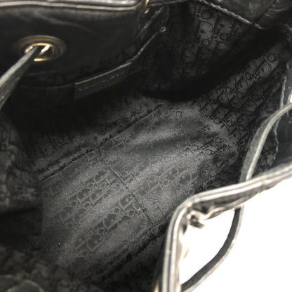 Christian Dior Cannage Lady dior D Charm Patent leather Drawstring Mini Handbag Black 36mvap