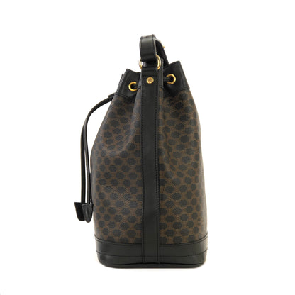 CELINE Macadam Drawstring shoulder bag Black Vintage Old CELINE 3e3bei