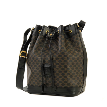 CELINE Macadam Drawstring shoulder bag Black Vintage Old CELINE 3e3bei