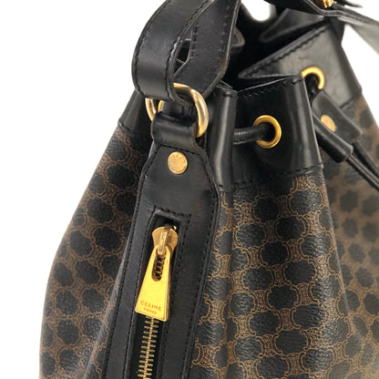 CELINE Macadam Drawstring shoulder bag Black Vintage Old CELINE 3e3bei