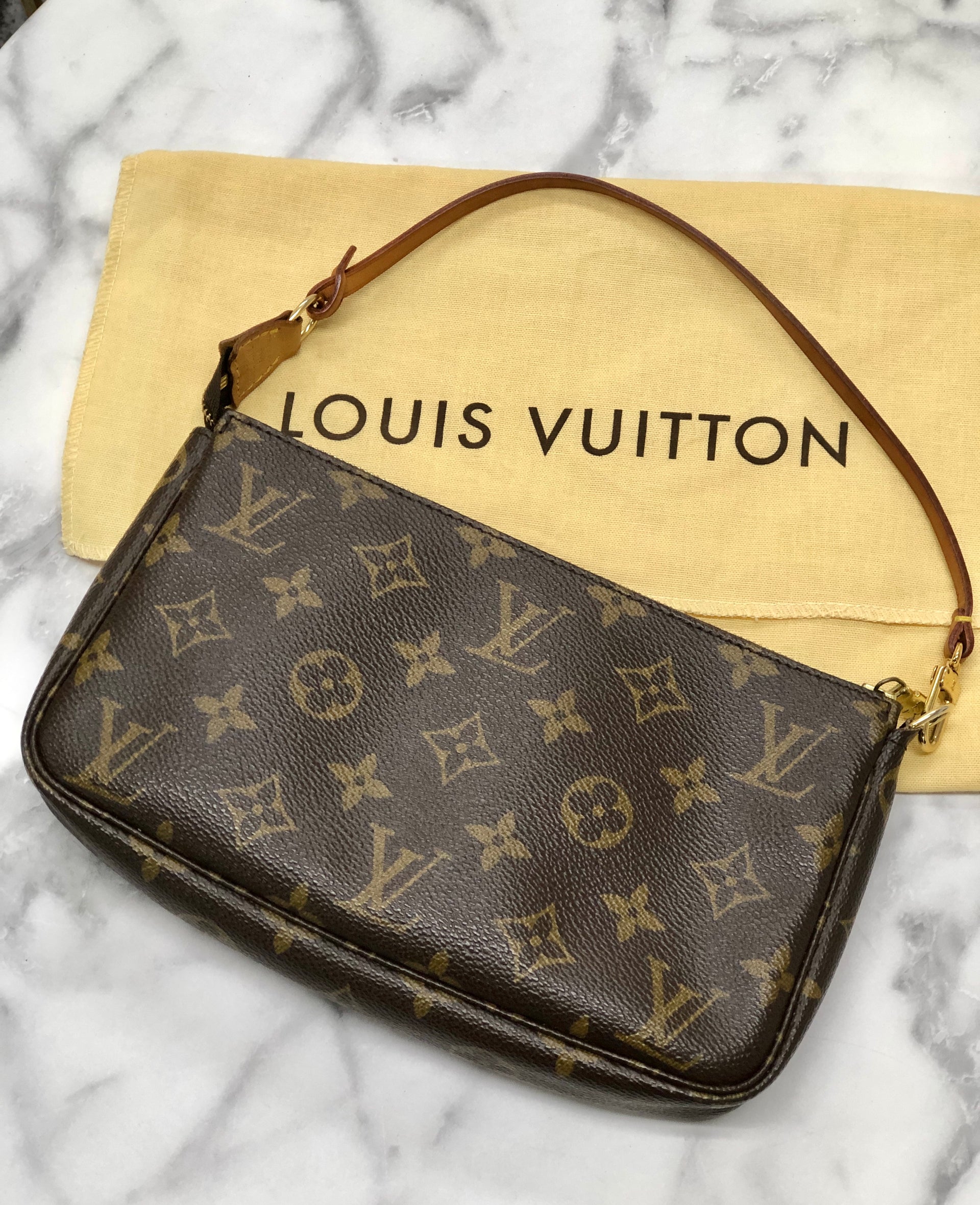 LOUIS VUITTON Monogram accessoire M51980 Small Handbag Brown Vintage O –  VintageShop solo