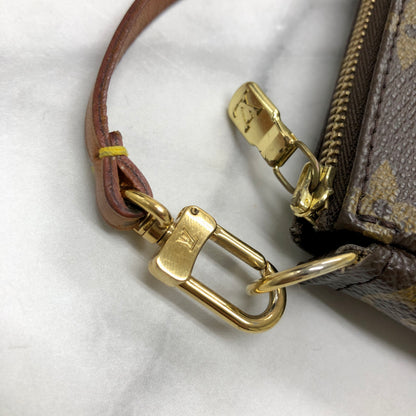 LOUIS VUITTON Monogram accessoire M51980 Handbag Brown Vintage Old tcubxr