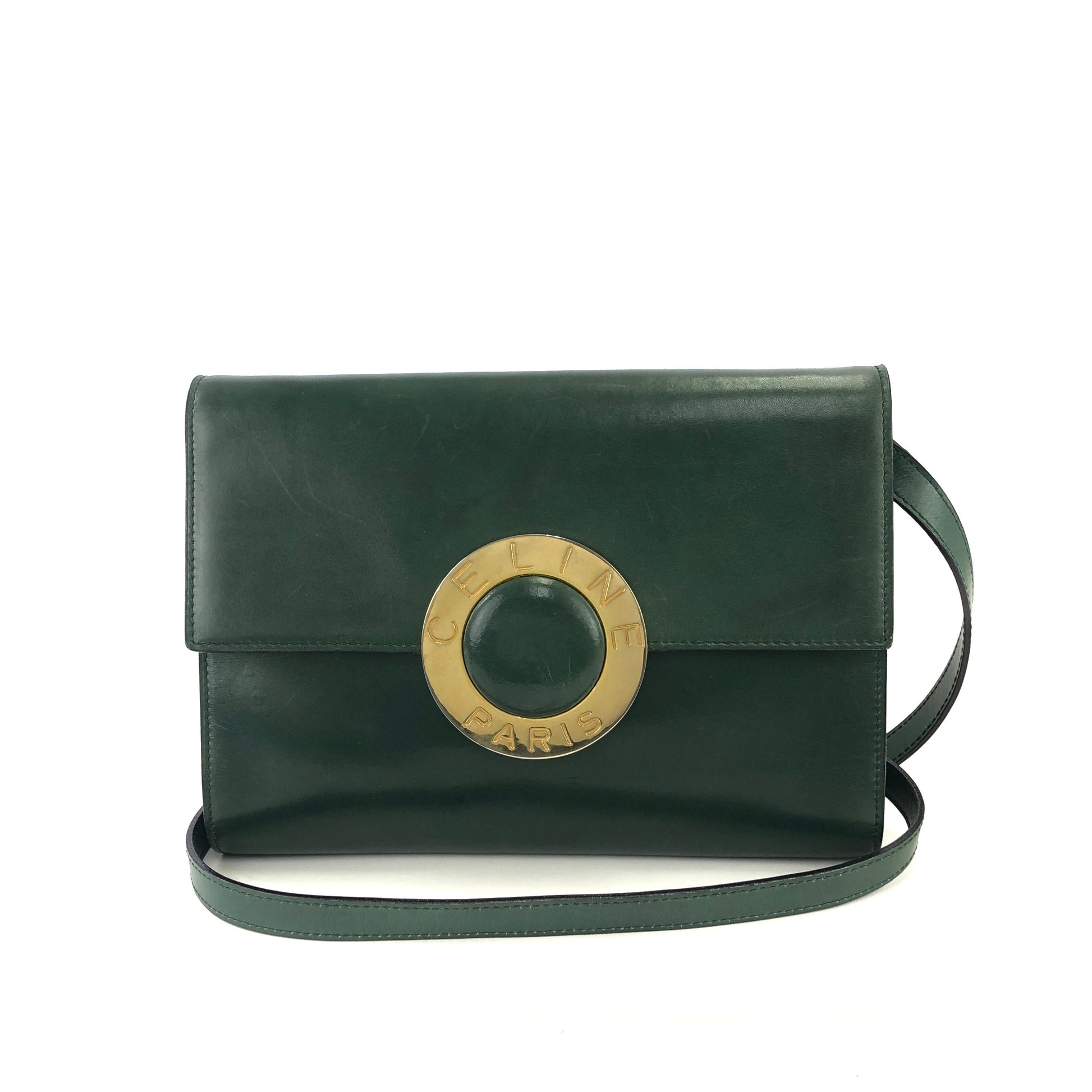 Frame leather clutch bag Celine Green in Leather - 12656691