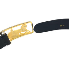 Load image into Gallery viewer, CELINE Horse carriage Leather Belt Black Vintage Old Celine rkdugh
