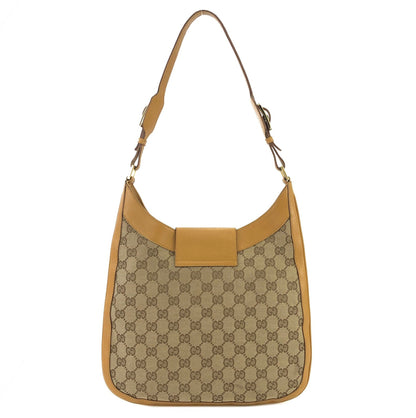 GUCCI GG canvas Horsebit Shoulder bag Hobo bag Camel Vintage Old efrmfy