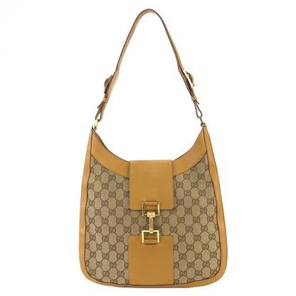 GUCCI GG canvas Horsebit Shoulder bag Hobo bag Camel Vintage Old efrmfy