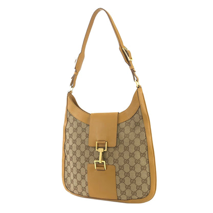 GUCCI GG canvas Horsebit Shoulder bag Hobo bag Camel Vintage Old efrmfy