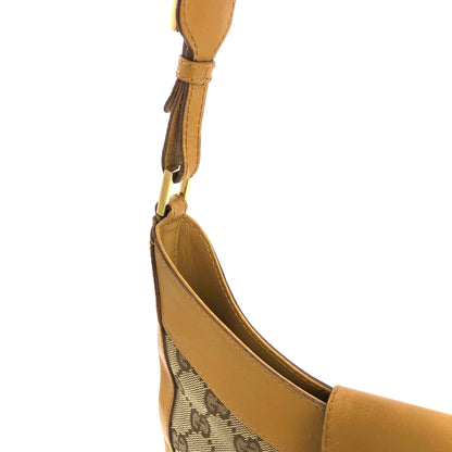GUCCI GG canvas Horsebit Shoulder bag Hobo bag Camel Vintage Old efrmfy