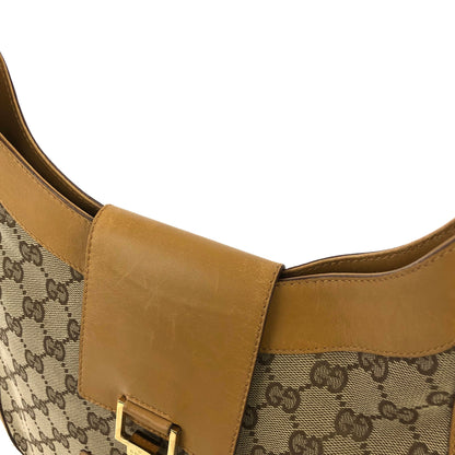 GUCCI GG canvas Horsebit Shoulder bag Hobo bag Camel Vintage Old efrmfy