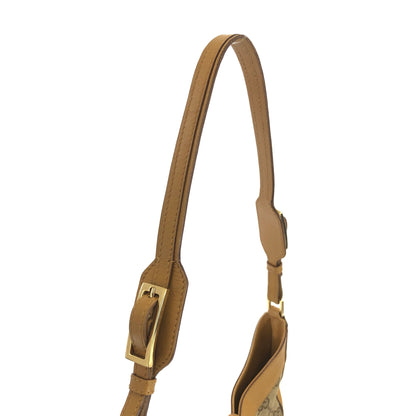 GUCCI GG canvas Horsebit Shoulder bag Hobo bag Camel Vintage Old efrmfy